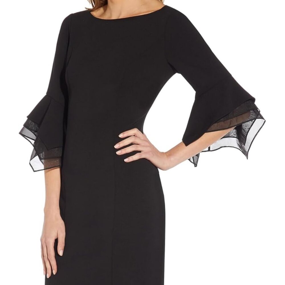 Adrianna Papell Knit Crepe Tiered‎ Sleeve Dress / Size 2 / NWT / MSRP $139
